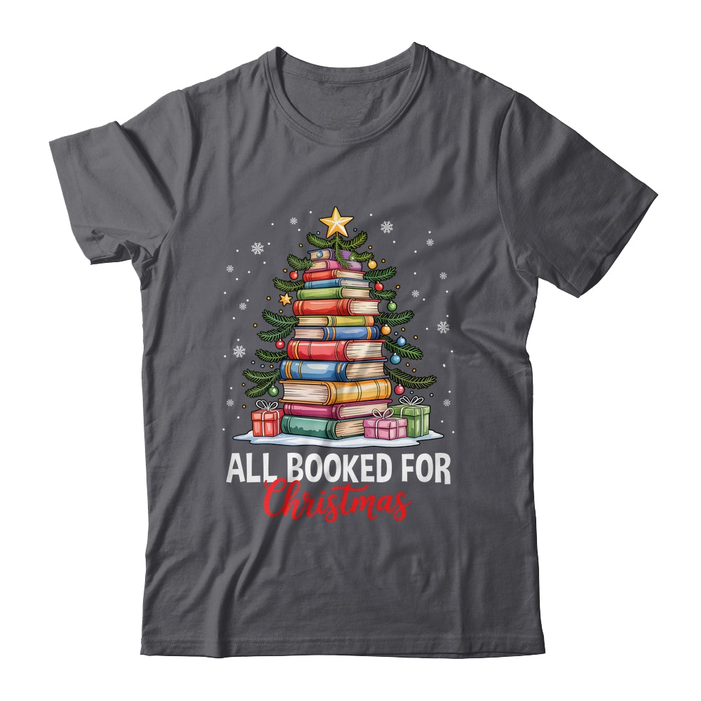 All Booked For Christmas Coquette Books Teacher Xmas Tree Shirt & Sweatshirt | siriusteestore
