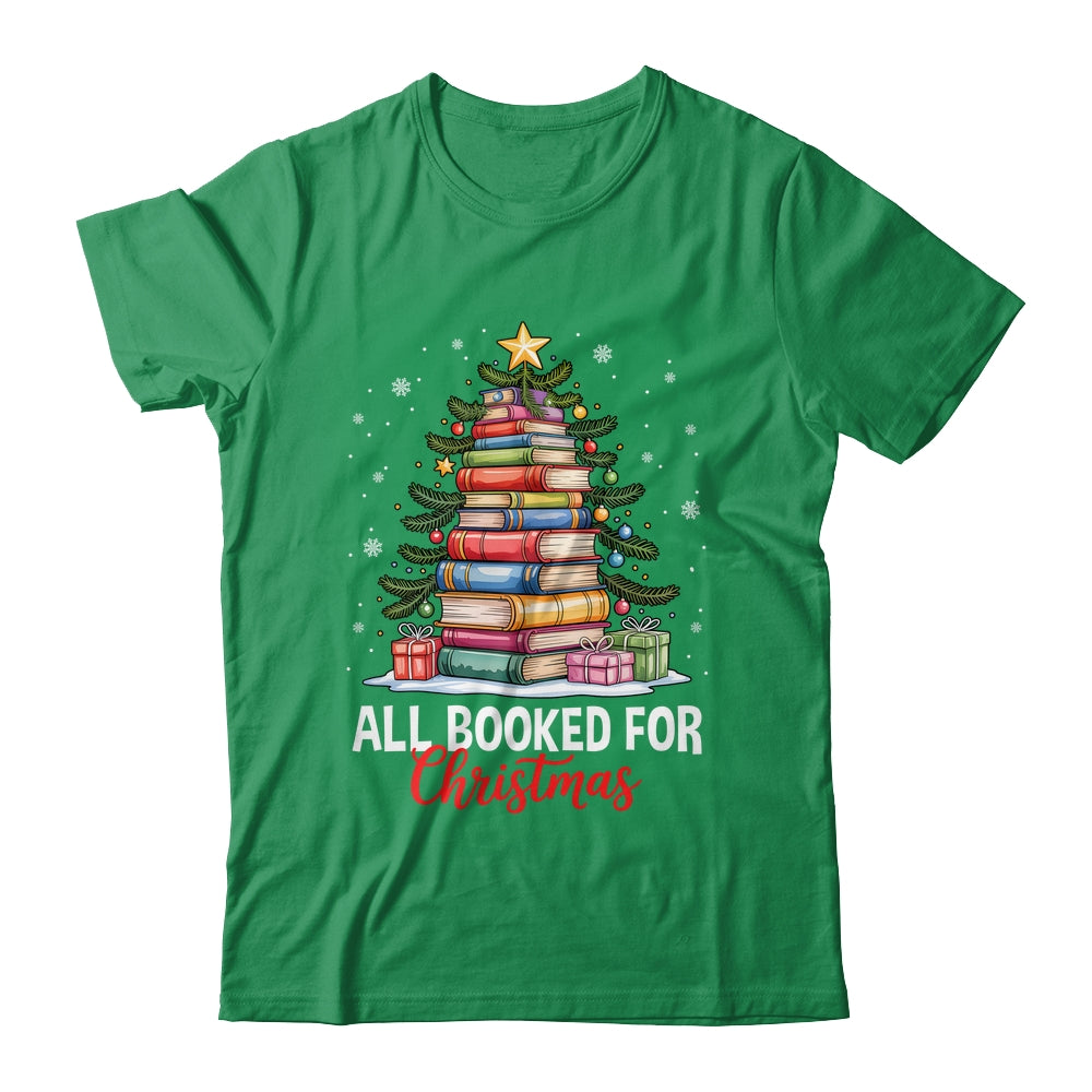 All Booked For Christmas Coquette Books Teacher Xmas Tree Shirt & Sweatshirt | siriusteestore