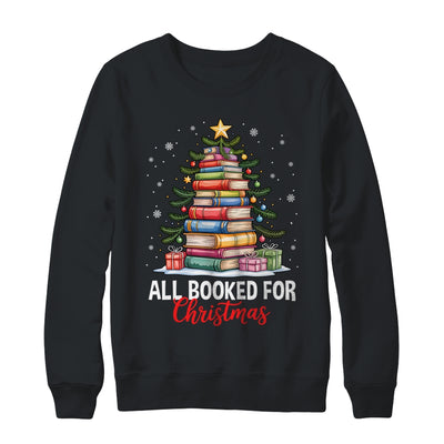 All Booked For Christmas Coquette Books Teacher Xmas Tree Shirt & Sweatshirt | siriusteestore