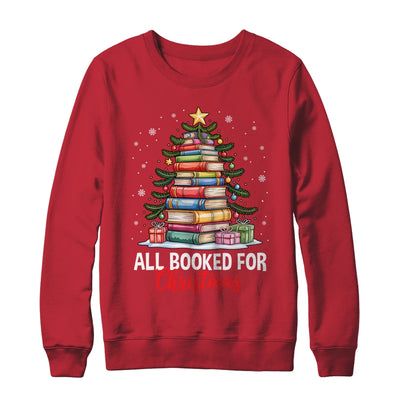 All Booked For Christmas Coquette Books Teacher Xmas Tree Shirt & Sweatshirt | siriusteestore
