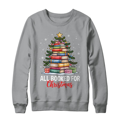 All Booked For Christmas Coquette Books Teacher Xmas Tree Shirt & Sweatshirt | siriusteestore