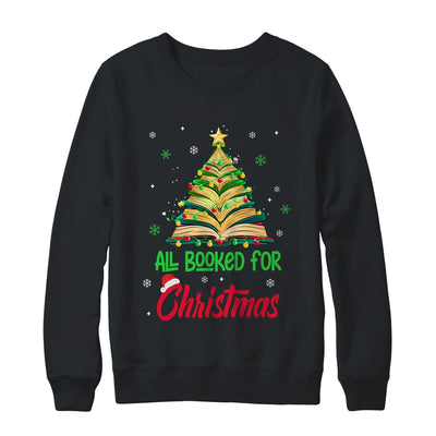 All Booked For Christmas Vintage Librarian Xmas Tree Lights Shirt & Sweatshirt | siriusteestore