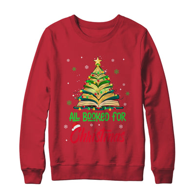 All Booked For Christmas Vintage Librarian Xmas Tree Lights Shirt & Sweatshirt | siriusteestore