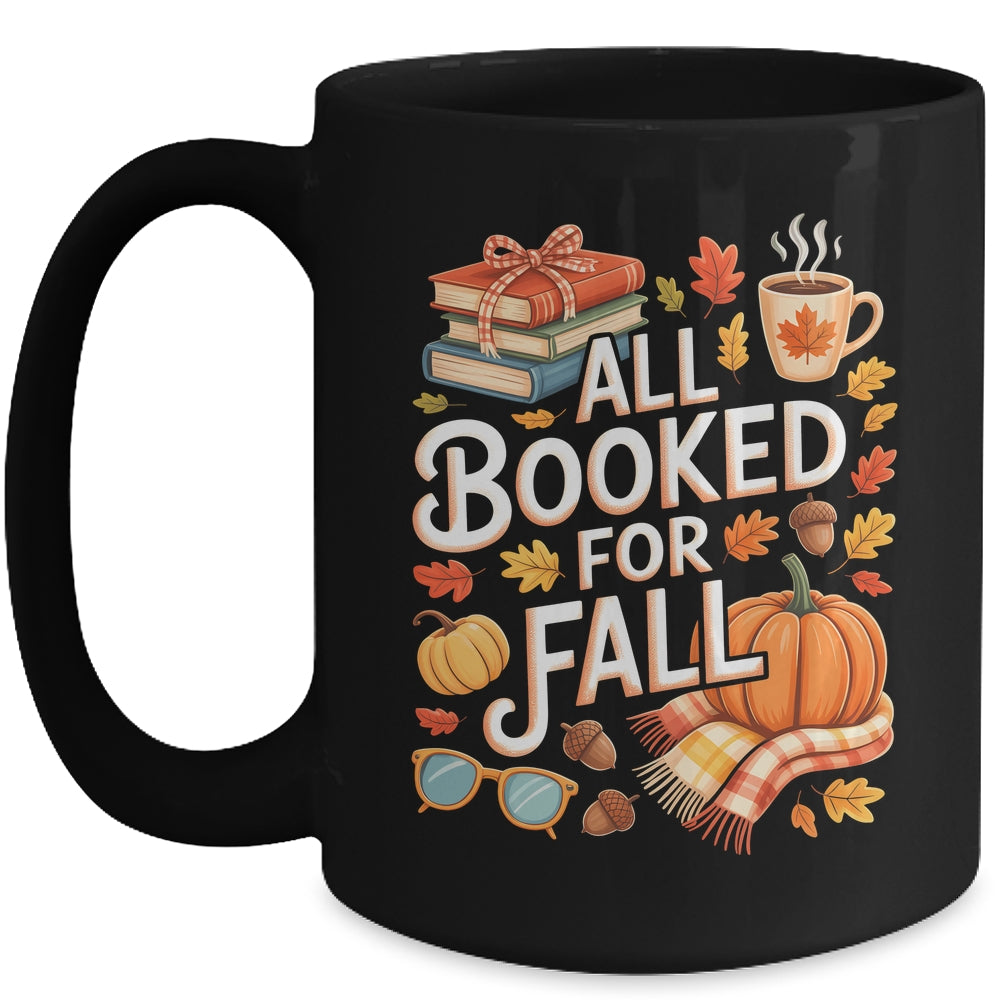 All Booked For Fall Cute Book Lover Autumn Reading Bookish Mug | siriusteestore