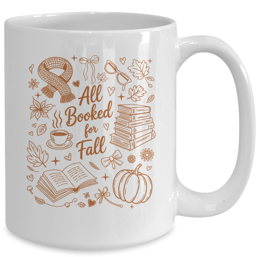 All Booked For Fall Cute Book Lover Reader Autumn Reading Mug | siriusteestore