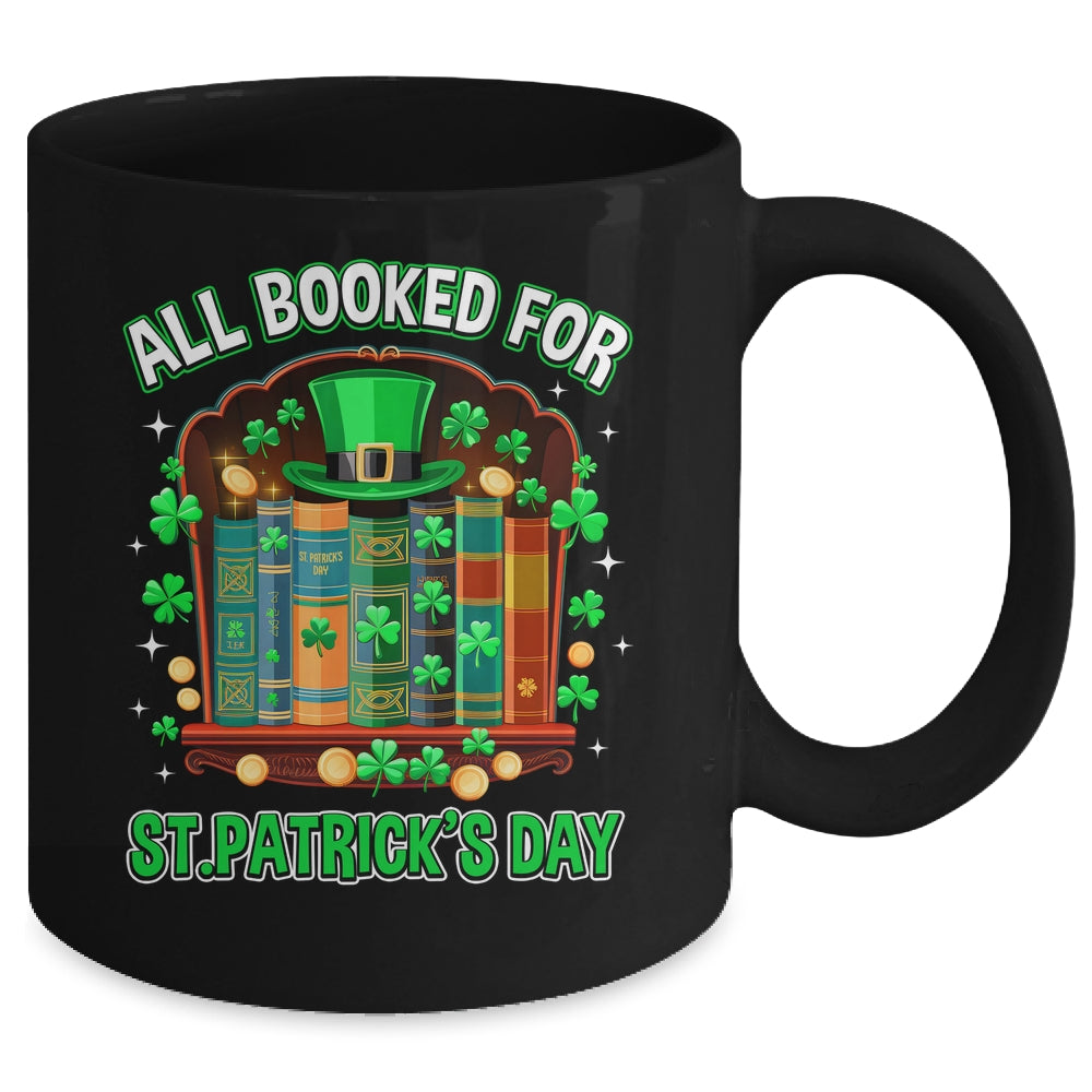All Booked For St Patricks Day Shamrock Librarian Book Lover Mug | siriusteestore