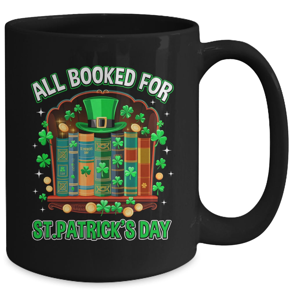 All Booked For St Patricks Day Shamrock Librarian Book Lover Mug | siriusteestore