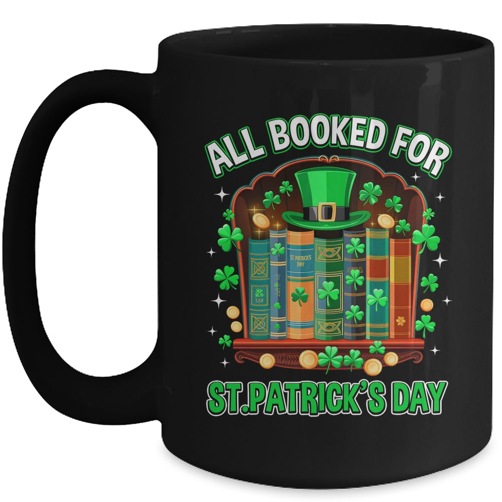 All Booked For St Patricks Day Shamrock Librarian Book Lover Mug | siriusteestore
