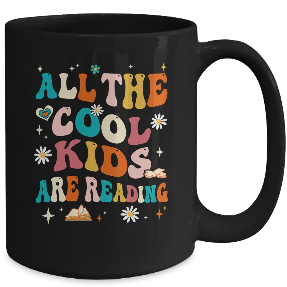 All The Cool Kids Are Reading Groovy Book Lovers World Book Mug | siriusteestore