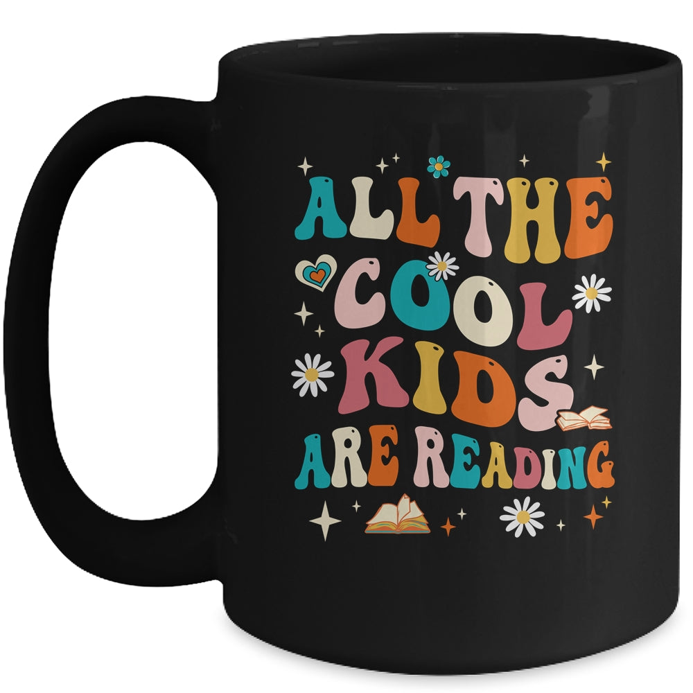 All The Cool Kids Are Reading Groovy Book Lovers World Book Mug | siriusteestore