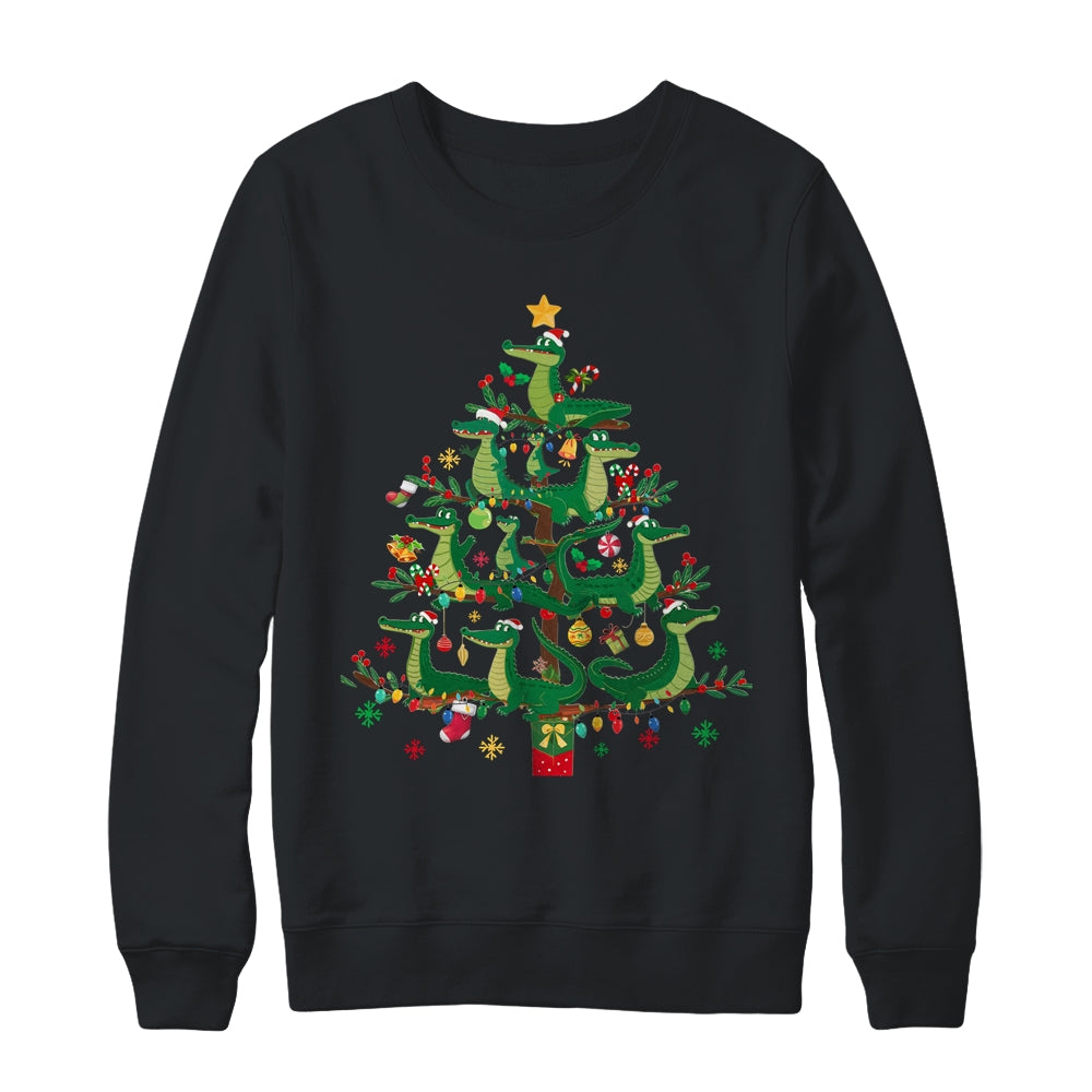 Alligator Lover Xmas Matching Santa Alligator Christmas Tree Shirt & Sweatshirt | siriusteestore