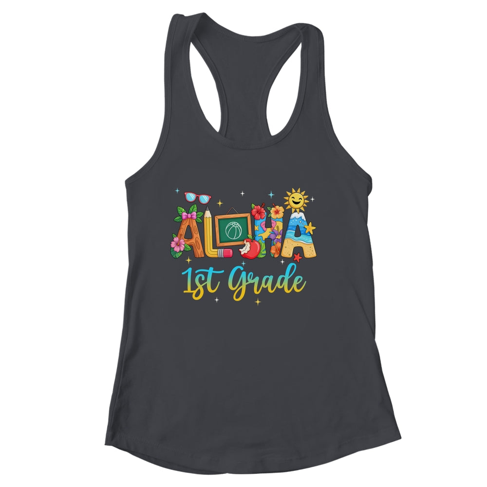 Aloha 1st Grade Teacher Life Summer Vacation School Beach Shirt & Tank Top | siriusteestore