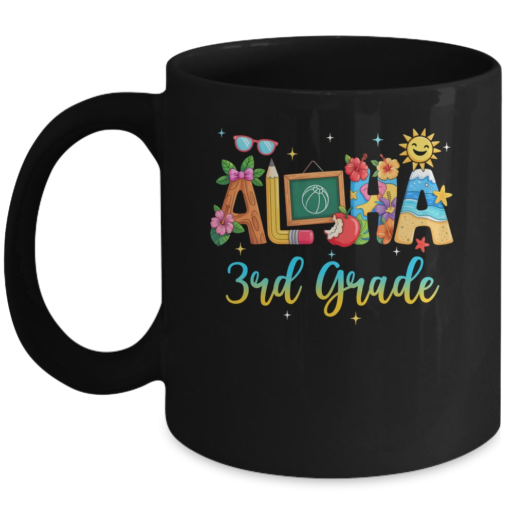 Aloha 3rd Grade Teacher Life Summer Vacation School Beach Mug | siriusteestore