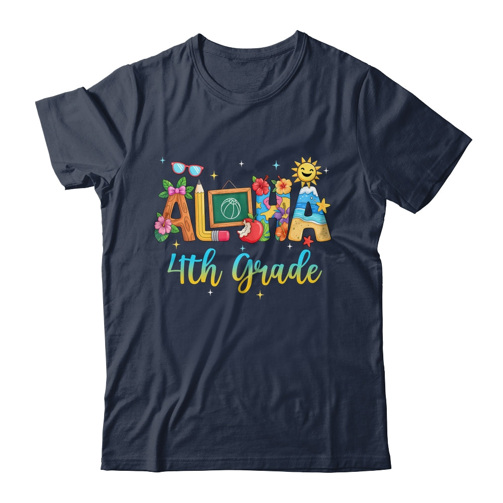 Aloha 4th Grade Teacher Life Summer Vacation School Beach Shirt & Tank Top | siriusteestore