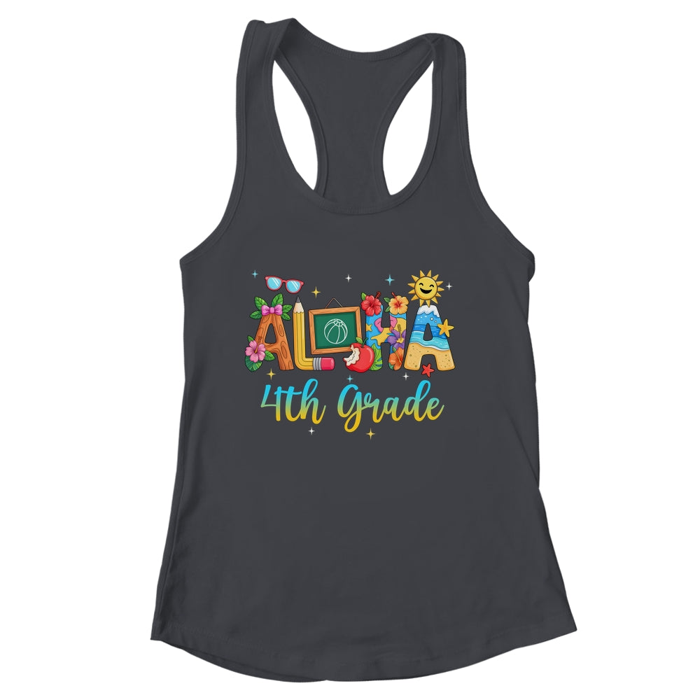 Aloha 4th Grade Teacher Life Summer Vacation School Beach Shirt & Tank Top | siriusteestore
