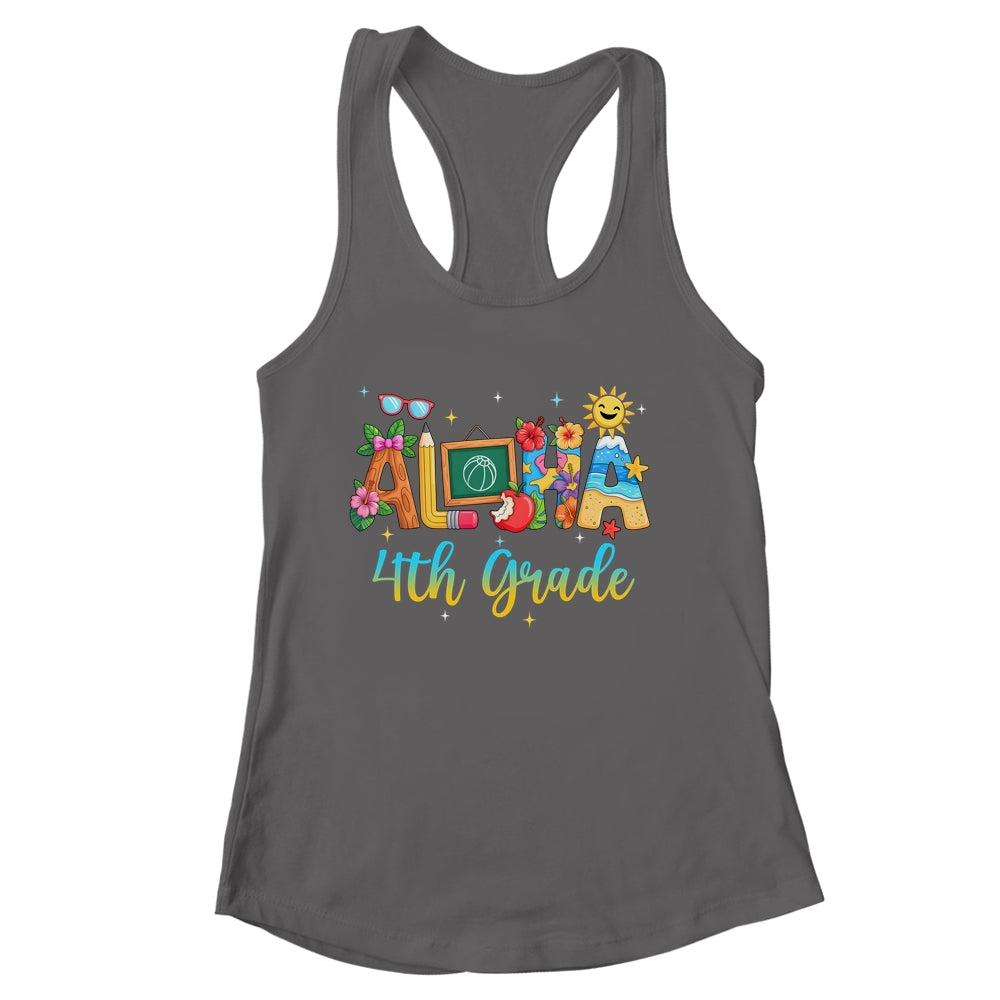 Aloha 4th Grade Teacher Life Summer Vacation School Beach Shirt & Tank Top | siriusteestore