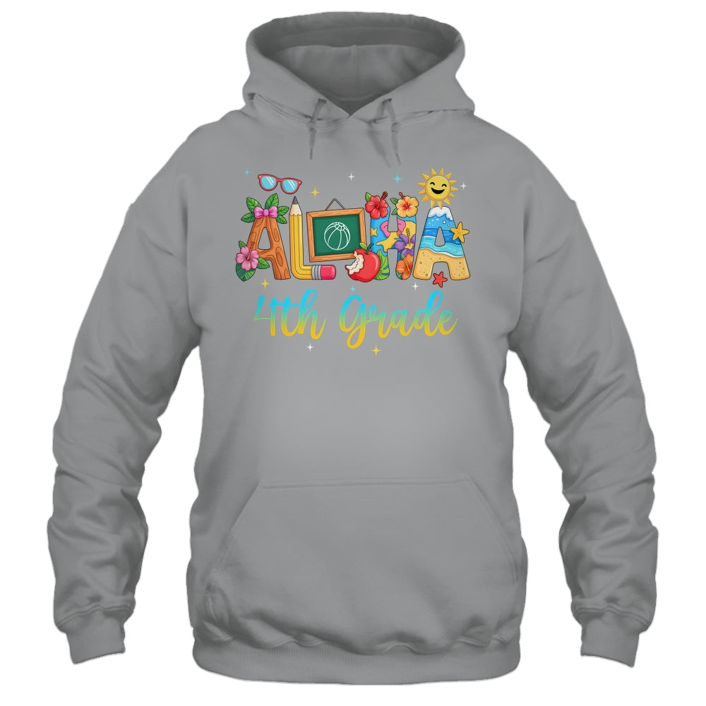 Aloha 4th Grade Teacher Life Summer Vacation School Beach Shirt & Tank Top | siriusteestore