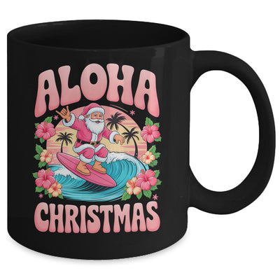 Aloha Christmas Santa Claus Surfing Hawaiian Mele Kalikimaka Mug | siriusteestore
