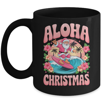 Aloha Christmas Santa Claus Surfing Hawaiian Mele Kalikimaka Mug | siriusteestore