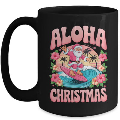 Aloha Christmas Santa Claus Surfing Hawaiian Mele Kalikimaka Mug | siriusteestore