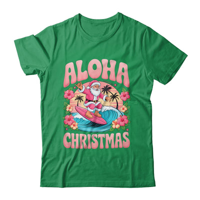 Aloha Christmas Santa Claus Surfing Hawaiian Mele Kalikimaka Shirt & Sweatshirt | siriusteestore