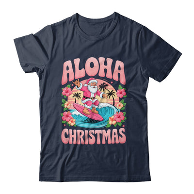 Aloha Christmas Santa Claus Surfing Hawaiian Mele Kalikimaka Shirt & Sweatshirt | siriusteestore