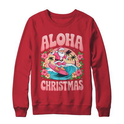 Aloha Christmas Santa Claus Surfing Hawaiian Mele Kalikimaka Shirt & Sweatshirt | siriusteestore