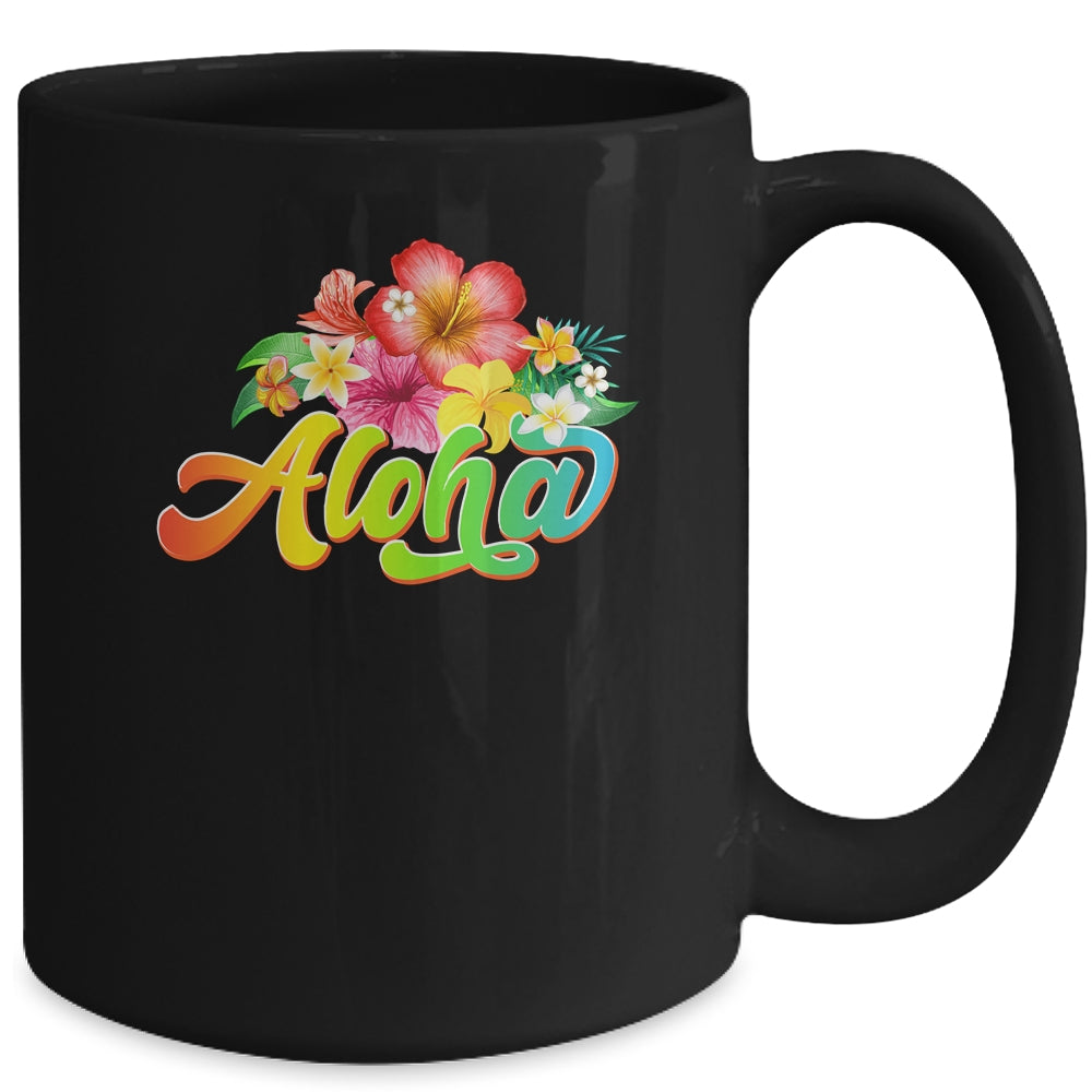 Aloha Flowers Hawaiian Funny Hawaii Beach Luau Party Mug | siriusteestore