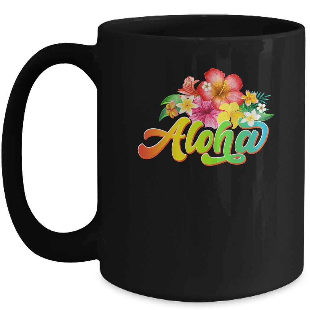 Aloha Flowers Hawaiian Funny Hawaii Beach Luau Party Mug | siriusteestore