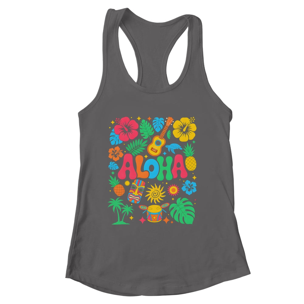 Aloha Hawaii Boho Retro Shaka Hibiscus Vacation Trip Summer Shirt & Tank Top | siriusteestore