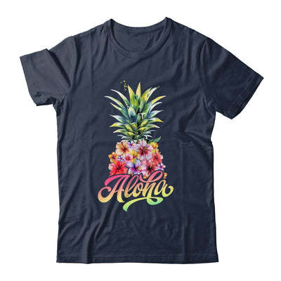 Aloha Hawaiian Pineapple Hibiscus Hawaii Flowers Girl Women Shirt & Tank Top | siriusteestore