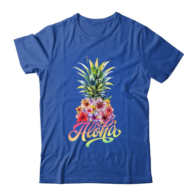 Aloha Hawaiian Pineapple Hibiscus Hawaii Flowers Girl Women Shirt & Tank Top | siriusteestore