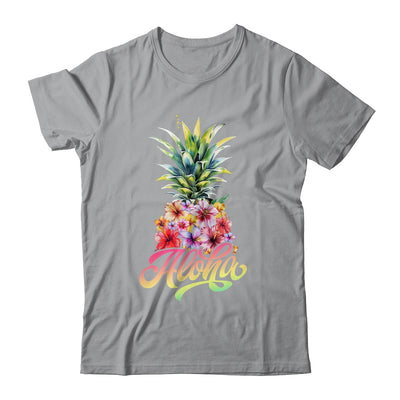 Aloha Hawaiian Pineapple Hibiscus Hawaii Flowers Girl Women Shirt & Tank Top | siriusteestore