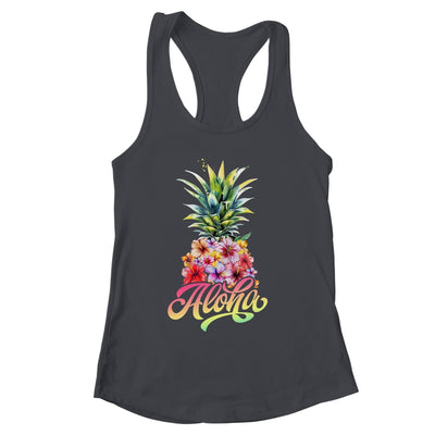 Aloha Hawaiian Pineapple Hibiscus Hawaii Flowers Girl Women Shirt & Tank Top | siriusteestore
