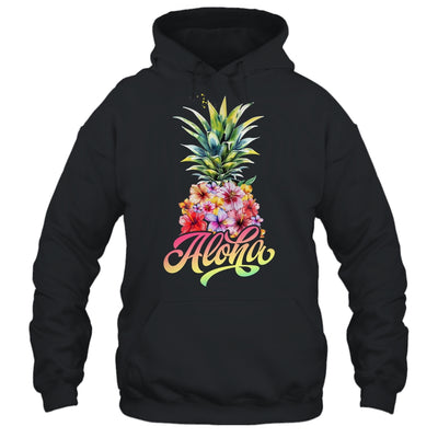 Aloha Hawaiian Pineapple Hibiscus Hawaii Flowers Girl Women Shirt & Tank Top | siriusteestore