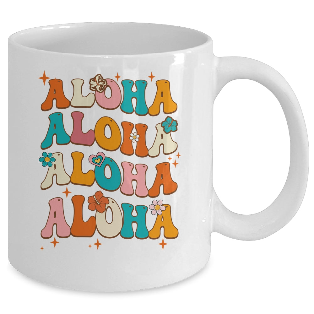 Aloha Hawaiian Vintage Hawaii Vacation Women Girls Groovy Mug | siriusteestore