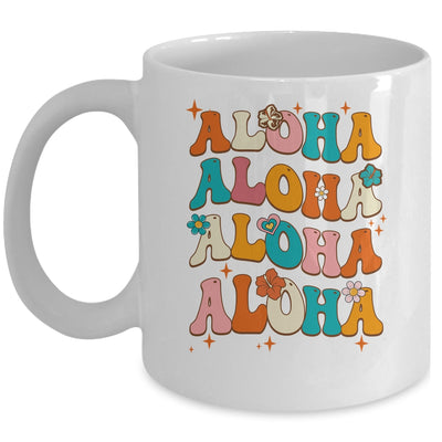 Aloha Hawaiian Vintage Hawaii Vacation Women Girls Groovy Mug | siriusteestore