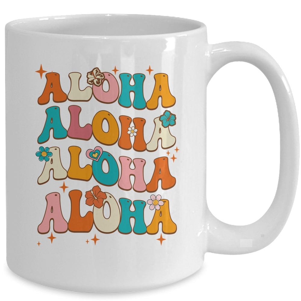 Aloha Hawaiian Vintage Hawaii Vacation Women Girls Groovy Mug | siriusteestore