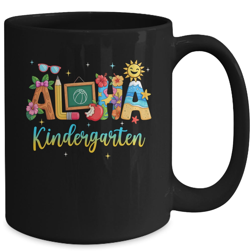 Aloha Kindergarten Teacher Life Summer Vacation School Beach Mug | siriusteestore