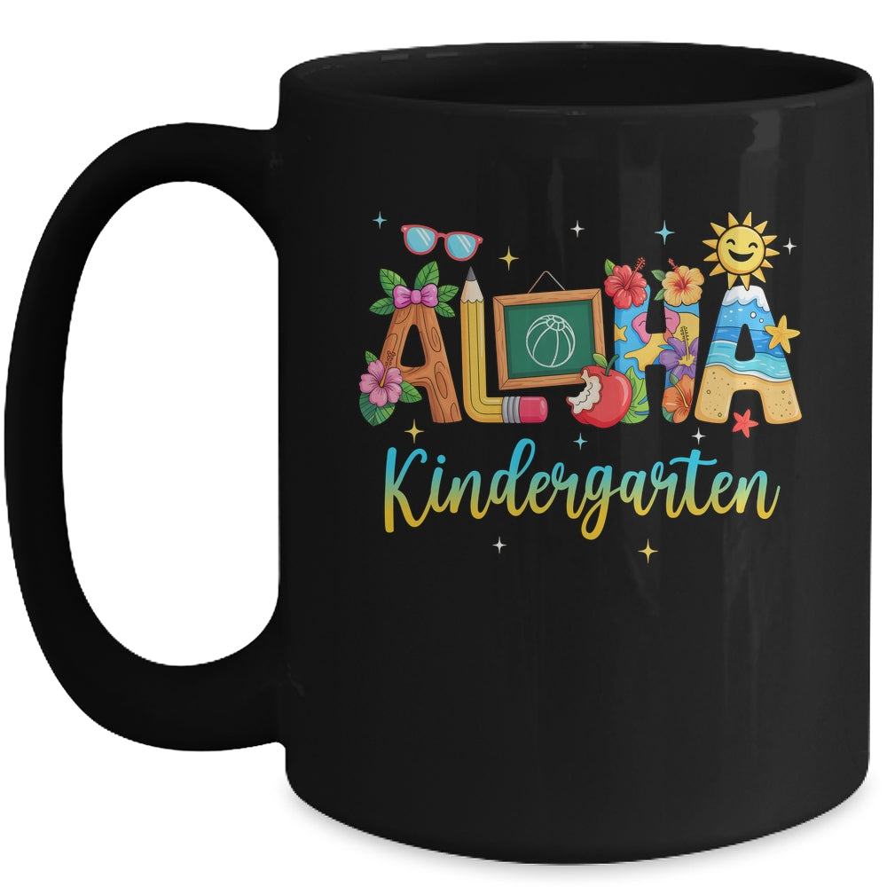 Aloha Kindergarten Teacher Life Summer Vacation School Beach Mug | siriusteestore