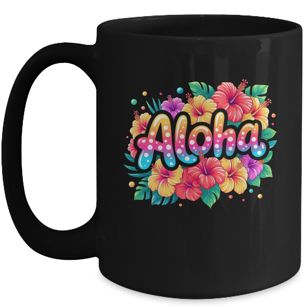 Aloha Tropical Flowers Summer Vacation Hawaii Beach 2025 Mug | siriusteestore