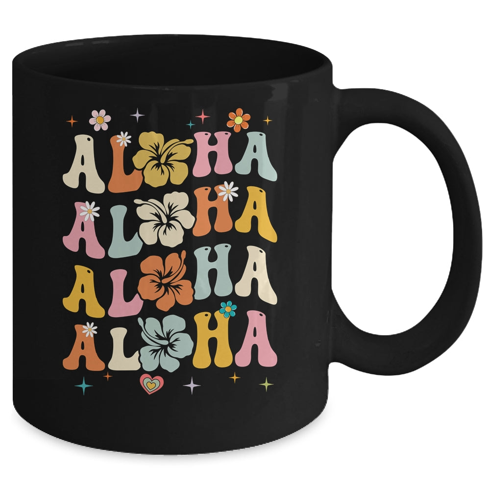 Aloha Women Hawaii Family Vacation Trip Girls Summer Groovy Mug | siriusteestore