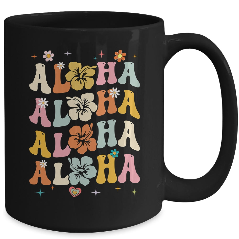 Aloha Women Hawaii Family Vacation Trip Girls Summer Groovy Mug | siriusteestore