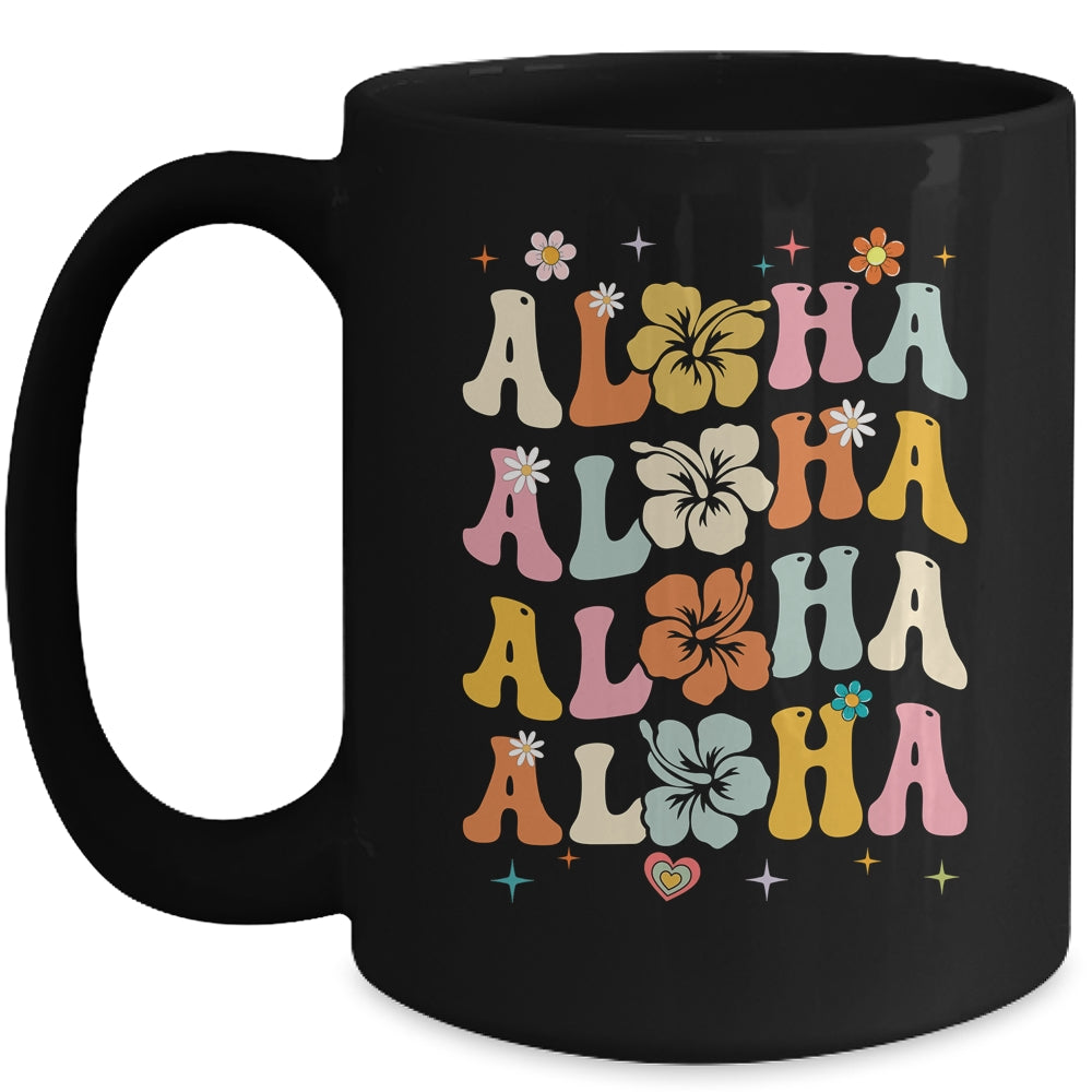Aloha Women Hawaii Family Vacation Trip Girls Summer Groovy Mug | siriusteestore