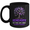 Alzheimer Awareness Tree For Men Women Purple Butterfly Mug | siriusteestore
