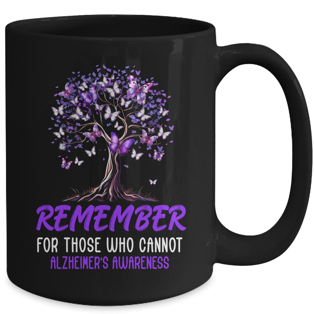 Alzheimer Awareness Tree For Men Women Purple Butterfly Mug | siriusteestore