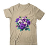 Alzheimer Purple Floral Pansy Dementia Alzheimer's Awareness Shirt & Tank Top | siriusteestore