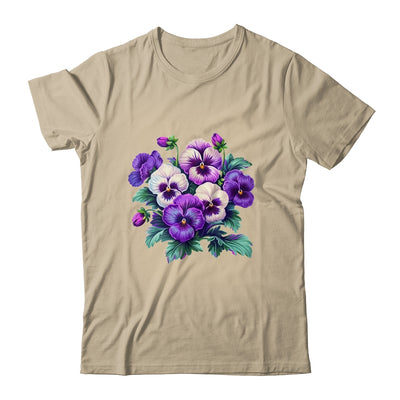 Alzheimer Purple Floral Pansy Dementia Alzheimer's Awareness Shirt & Tank Top | siriusteestore