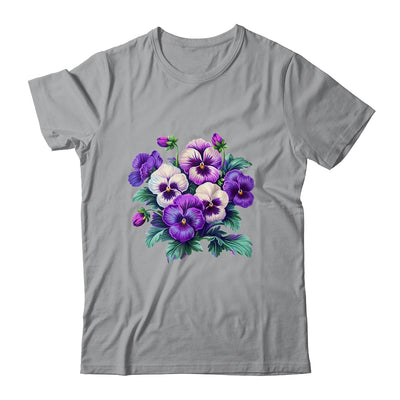Alzheimer Purple Floral Pansy Dementia Alzheimer's Awareness Shirt & Tank Top | siriusteestore