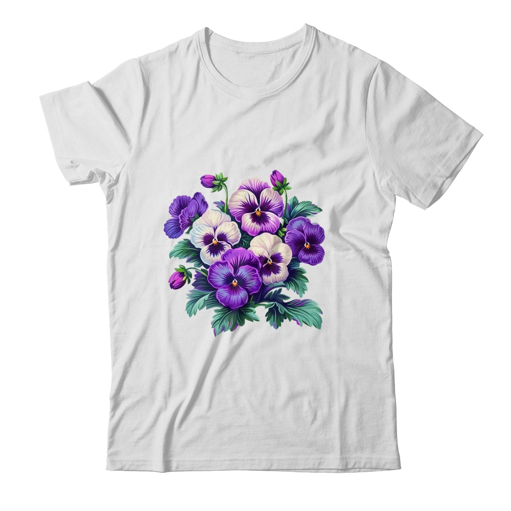Alzheimer Purple Floral Pansy Dementia Alzheimer's Awareness Shirt & Tank Top | siriusteestore